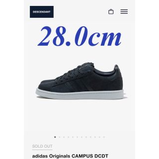 ディセンダント(DESCENDANT)のadidas CAMPUS DCDT 28.0cm ダークグレー　新品未使用(スニーカー)