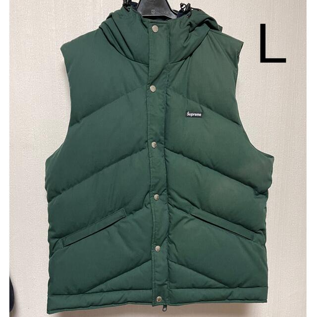 Supreme Hooded Down Vest green L 窪塚