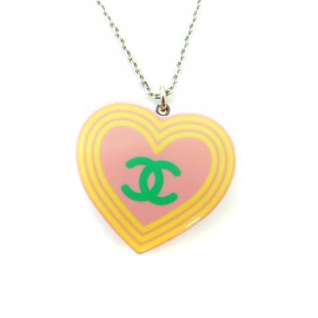 CHANEL - シャネル 04C ネックレス ココマーク ハート ピンク CHANEL - シャネル 04C ネックレス ココマーク ハート ピンク
