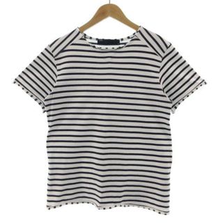 シップス(SHIPS)のSHIPS カットソー Tシャツ 半袖 カットオフ 厚手 ボーダー 紺 白 M(カットソー(半袖/袖なし))