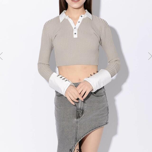 MELT THE LADY layered cropped shirt