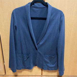 ユニクロ(UNIQLO)の【綺麗めused】ユニクロ  カーデガンジャケット　レディースL  濃いネイビー(その他)