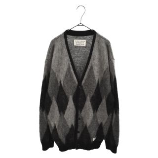 ワコマリア(WACKO MARIA)のWACKO MARIA ワコマリア 20AW DIAMOND MOHAIR CARDIGAN ダイアモンド モヘア カーディガン ブラック/グレー(カーディガン)