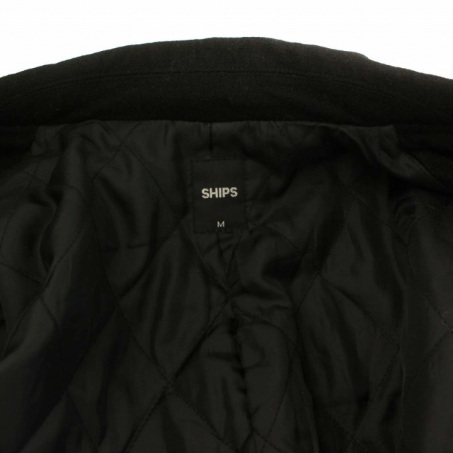 SHIPS(シップス)のシップス ダブル ライダースジャケット ジップアップ ウール M 黒 ブラック メンズのジャケット/アウター(ライダースジャケット)の商品写真