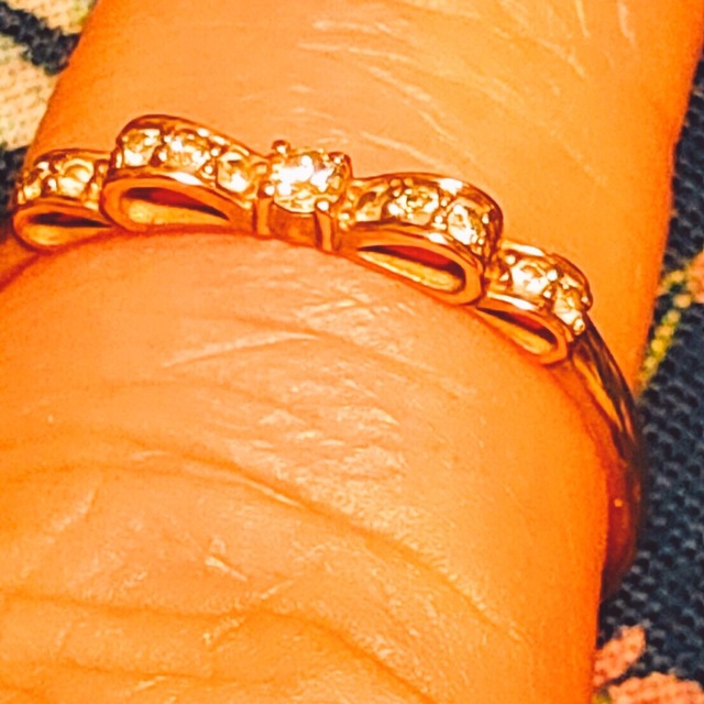 10Kピンクゴールド ダイヤ ファッションリング 大きい レディースのアクセサリー(リング(指輪))の商品写真