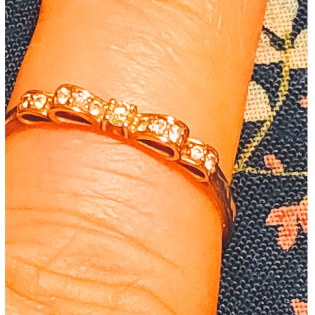 10Kピンクゴールド ダイヤ ファッションリング 大きい レディースのアクセサリー(リング(指輪))の商品写真