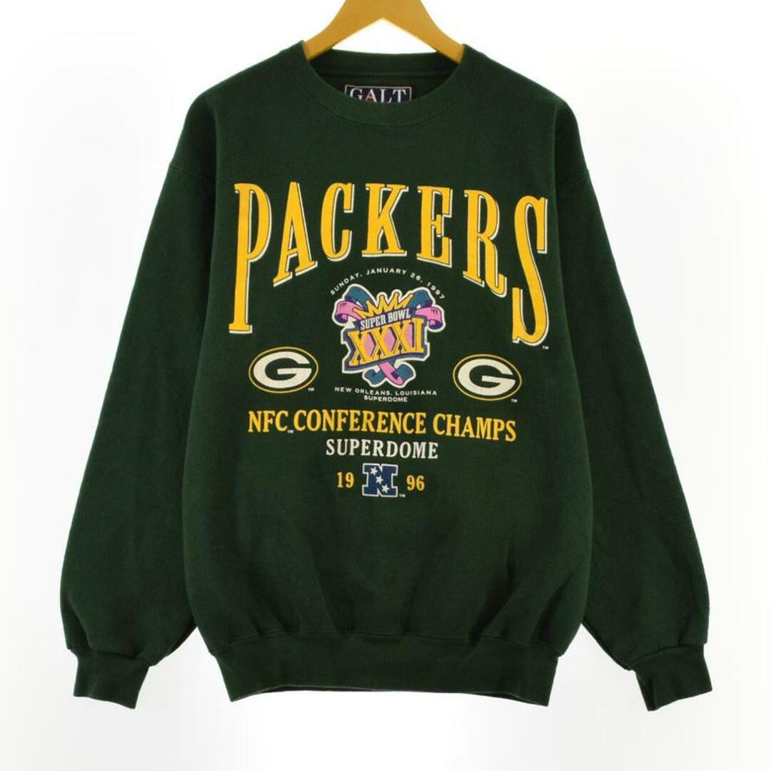 90年代 GALT SAND NFL GREEN BAY PACKERS グリーンベイパッカーズ プリントスウェットシャツ トレーナー USA製 メンズM ヴィンテージ /eaa283514