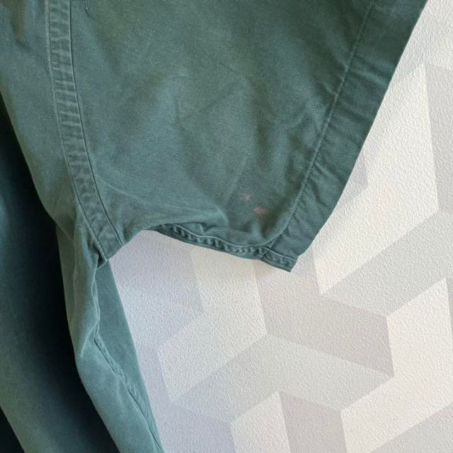 【90s ノーティカ】サイズLデニム襟半袖刺繍 ビッグシャツ 緑 nautica 9