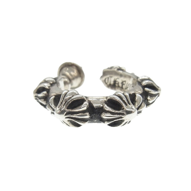 Chrome Hearts(クロムハーツ)のCHROME HEARTS クロムハーツ（原本有） その他アクセサリー HOOP CROSS SML CH クロスバンド フープ ピアス シルバー系【中古】 メンズのアクセサリー(その他)の商品写真