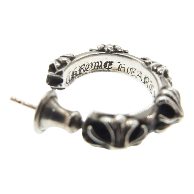 Chrome Hearts(クロムハーツ)のCHROME HEARTS クロムハーツ（原本有） その他アクセサリー HOOP CROSS SML CH クロスバンド フープ ピアス シルバー系【中古】 メンズのアクセサリー(その他)の商品写真