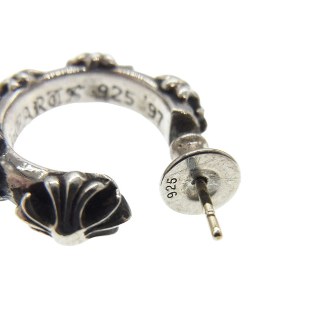 Chrome Hearts(クロムハーツ)のCHROME HEARTS クロムハーツ（原本有） その他アクセサリー HOOP CROSS SML CH クロスバンド フープ ピアス シルバー系【中古】 メンズのアクセサリー(その他)の商品写真