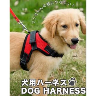 ハーネス　犬用品　レッド　赤　犬服　簡単着脱(犬)