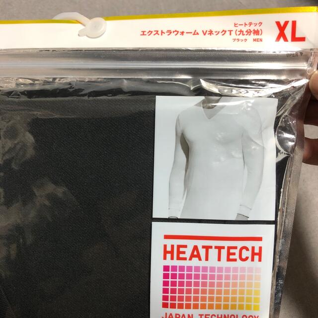 UNIQLO(ユニクロ)のユニクロ　ヒートテック & 極暖　Vネック　九分袖　XL メンズのトップス(Tシャツ/カットソー(七分/長袖))の商品写真