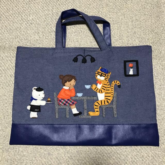 ファッションなデザイン familiar 寅 干支 デニムバッグ ファミリア