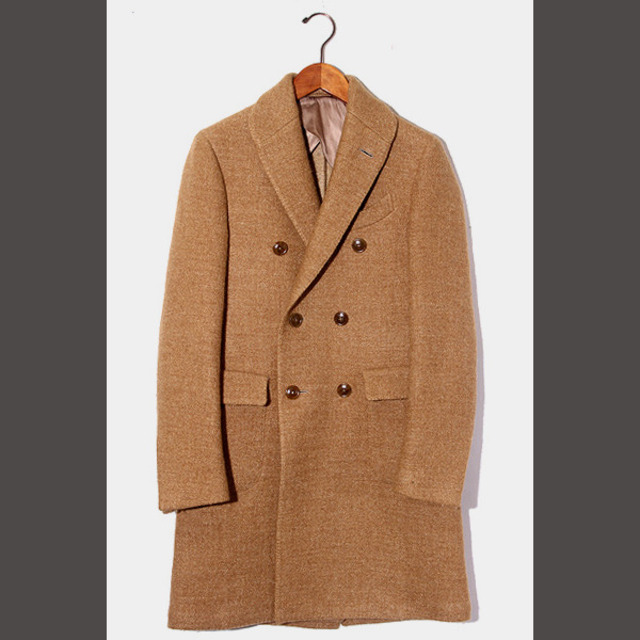即納最新品 LARDINI ダブルチェスターコート 44 ベージュ ラルディーニ