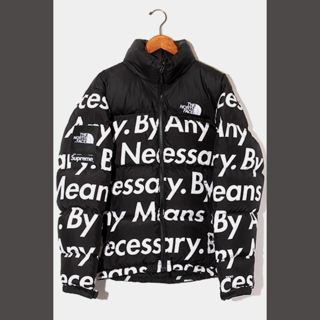 直送商品 Supreme - ブラック S 文字ヌプシジャケット ノースフェイス