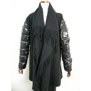 モンクレール(MONCLER)のサイズL◆新品 本物◆モンクレール ストール付きダウンジャケット 黒 レディース(ダウンジャケット)