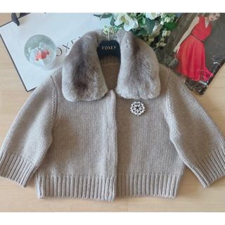 FOXEY - 新品同様!FOXEY カシミアチンチラ襟ジャケット希少42 FOXEY - 新品同様!FOXEY カシミアチンチラ襟ジャケット希少42