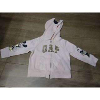 ベビーギャップ(babyGAP)のbaby GAP　ギャップ　ミッキー　ミニー　ロゴ　スウェット　ピンク　パーカー(ジャケット/上着)