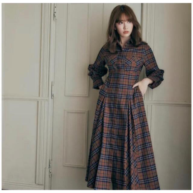 Her lip to - 新品未使用品 Checkered Pleats Long Shirt Dressの通販