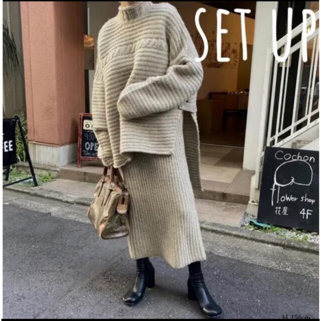 クリーニング willfully ケーブルサイドボタンスリットニット ニット