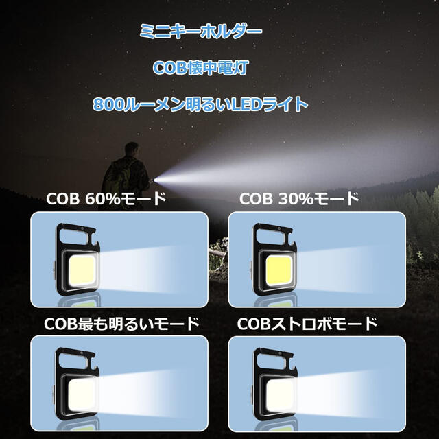 投光ライト LED ミニ投光器 USB充電式 高輝度キーホルダー式#792 スポーツ/アウトドアのアウトドア(ライト/ランタン)の商品写真