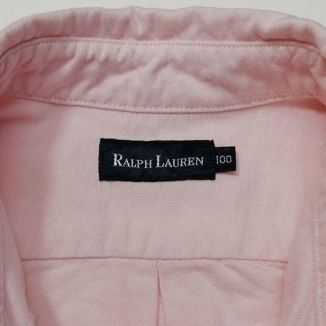 Ralph Lauren(ラルフローレン)の✨美品✨ラルフローレン　オックスフォードシャツ　ホースロゴ　ピンク　100cm キッズ/ベビー/マタニティのキッズ服女の子用(90cm~)(ドレス/フォーマル)の商品写真