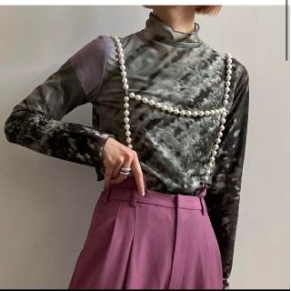 アメリヴィンテージ(Ameri VINTAGE)のAmeri vintage CAMILA SHEER CUT TOP　yukko(カットソー(長袖/七分))