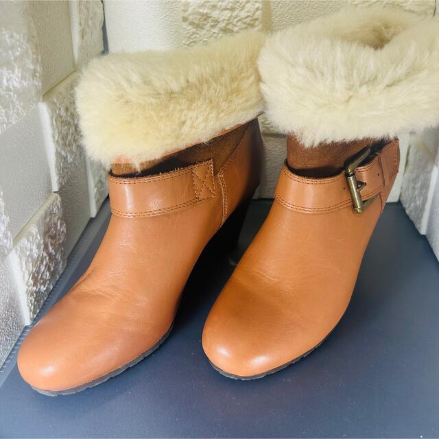 ミッシーデミッシー　ブラウンショートブーツ　チャンキーヒール レディースの靴/シューズ(ブーツ)の商品写真