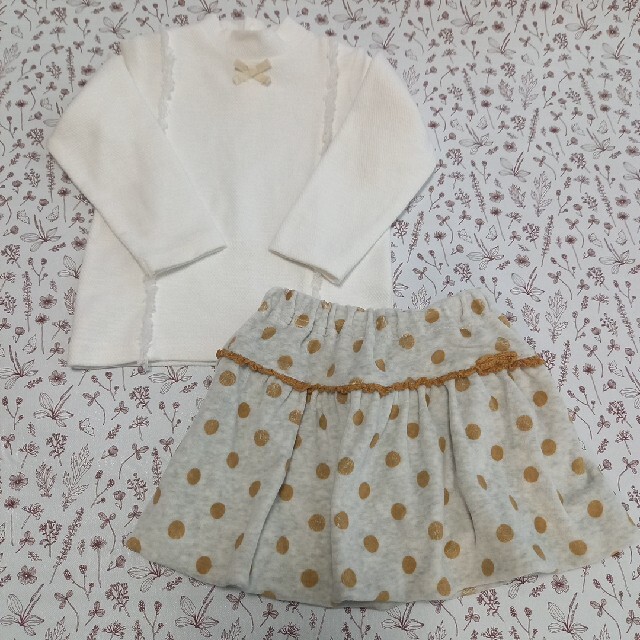 ビケットクラブ&ラポシェビスキュイ　上下セット　90 キッズ/ベビー/マタニティのキッズ服女の子用(90cm~)(Tシャツ/カットソー)の商品写真