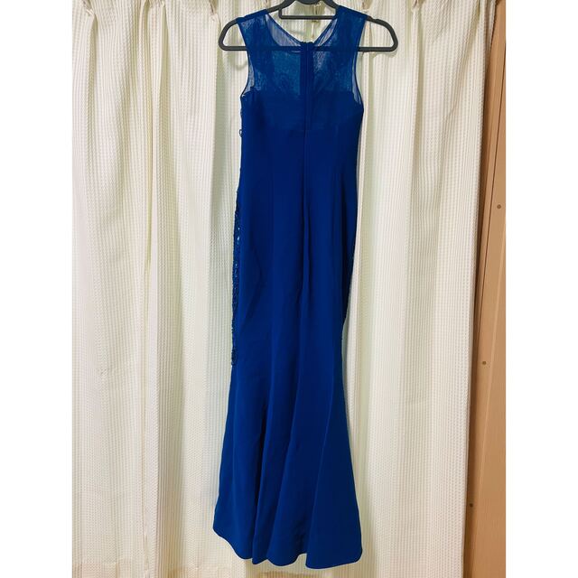 スパンコール ブルー ロングドレス ストール付 レディースのフォーマル/ドレス(ロングドレス)の商品写真