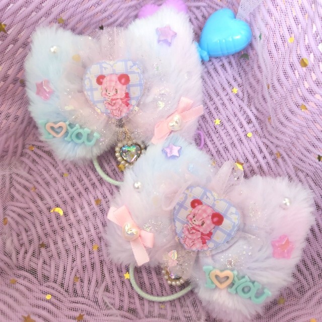 コメント制♡♡ハンドメイド♡♡ふわふわファーツイン♡♡コラボパーツ-