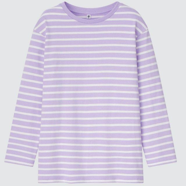 UNIQLO(ユニクロ)の未使用 ユニクロ ボーダー チュニック Tシャツ 140 長袖 2枚 まとめ売り キッズ/ベビー/マタニティのキッズ服女の子用(90cm~)(Tシャツ/カットソー)の商品写真