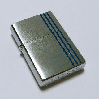 ジッポー(ZIPPO)のラインデザイン シンプル Zippo ライター ブルー(タバコグッズ)