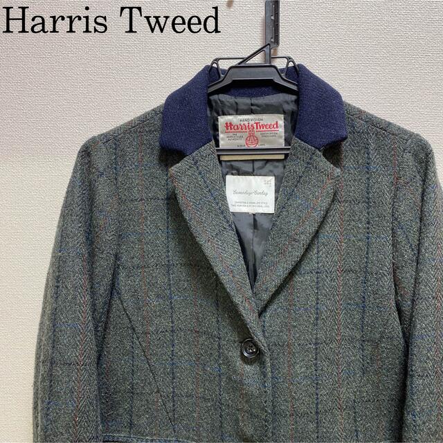 Harris Tweed(ハリスツイード)のHarris Tweed ハリスツイード ウール混 ジャケット ミドル丈 コート レディースのジャケット/アウター(テーラードジャケット)の商品写真