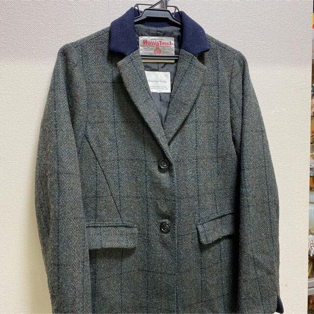 Harris Tweed(ハリスツイード)のHarris Tweed ハリスツイード ウール混 ジャケット ミドル丈 コート レディースのジャケット/アウター(テーラードジャケット)の商品写真