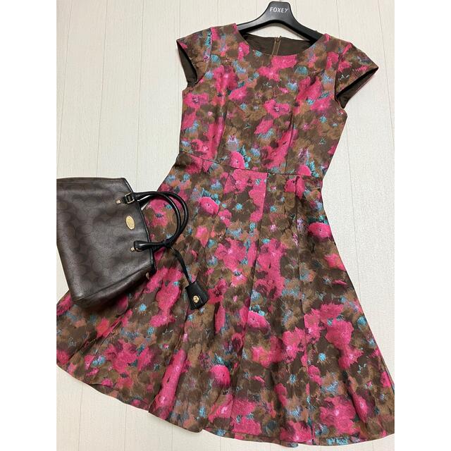 春色3カラー✧ 極美品 定価48600 アナイ ぼかし花柄 ワンピース size36