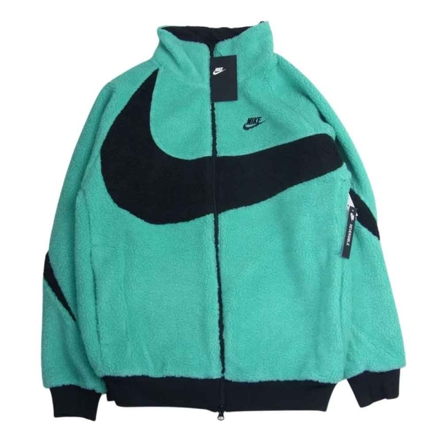 NIKE(ナイキ)のNIKE ナイキ BQ6546-301 NIKELAB Reversible Big Swoosh Boa Jacket リバーシブル ビッグ スウッシュ ボア ジャケット ブラック系 グリーン系 S【新古品】【未使用】【中古】 メンズのジャケット/アウター(その他)の商品写真