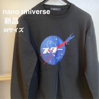 ナノユニバース(nano・universe)のナノユニバース　トップス　スウェット　トレーナー　長袖　黒　プリント　メンズ(トレーナー/スウェット)