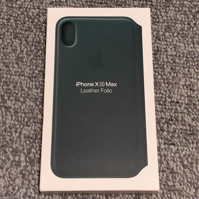 Apple iPhone XS Max レザーフォリオ フォレストグリーン 中古