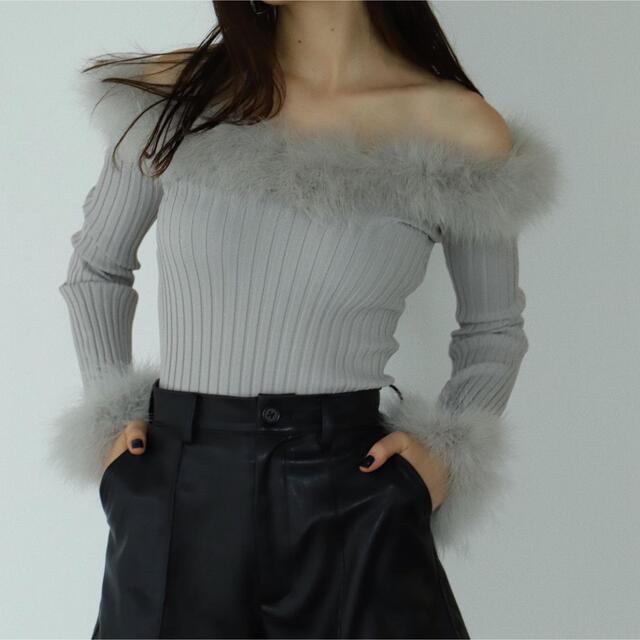 melt the lady fluffy tail tops gray メルト-