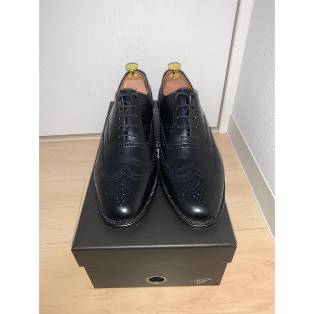 Crockett&Jones ウィングチップ黒 UK8 cウィズ 240ラスト