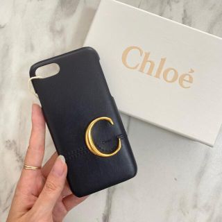 クロエ(Chloe)の残１【新品】Chloe クロエシー ロゴ iPhone8/SE2ケース ネイビー(iPhoneケース)