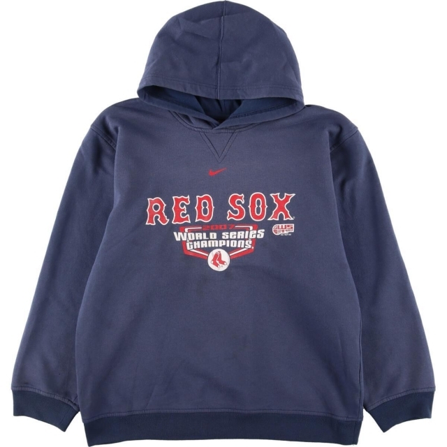 ナイキ NIKE TEAM MLB BOSTON RED SOX ボストンレッドソックス スウェットプルオーバーパーカー メンズS /eaa275726
