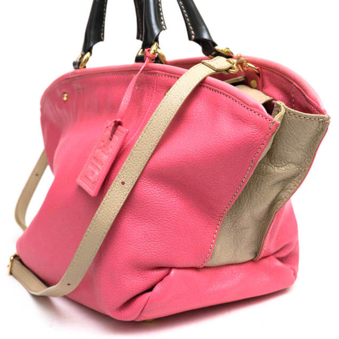 ポティオール／PotioR バッグ ハンドバッグ 鞄 トートバッグ レディース 女性 女性用レザー 革 本革 ピンク エナメルハンドル 2way ショルダーバッグ 3