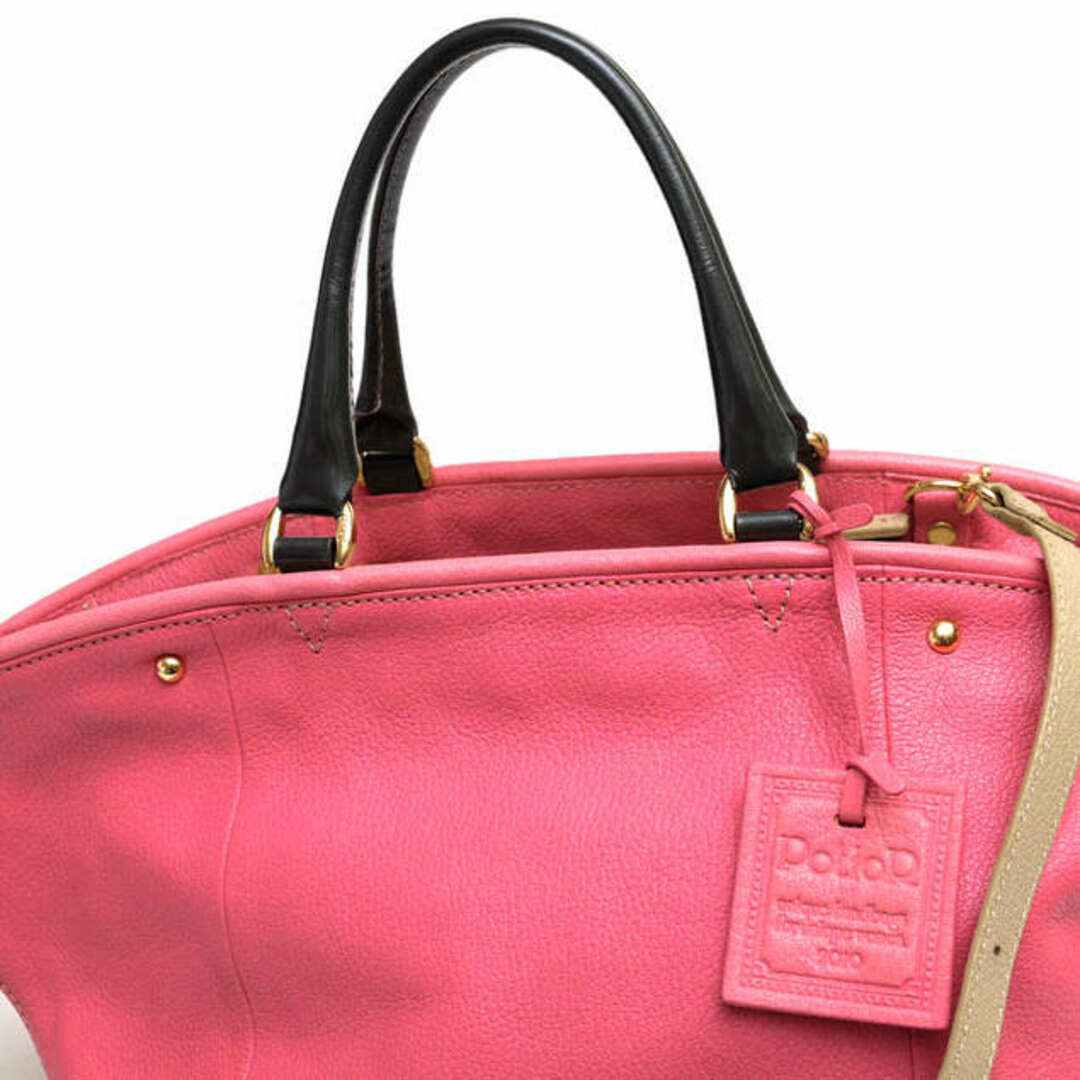 ポティオール／PotioR バッグ ハンドバッグ 鞄 トートバッグ レディース 女性 女性用レザー 革 本革 ピンク エナメルハンドル 2way ショルダーバッグ 4