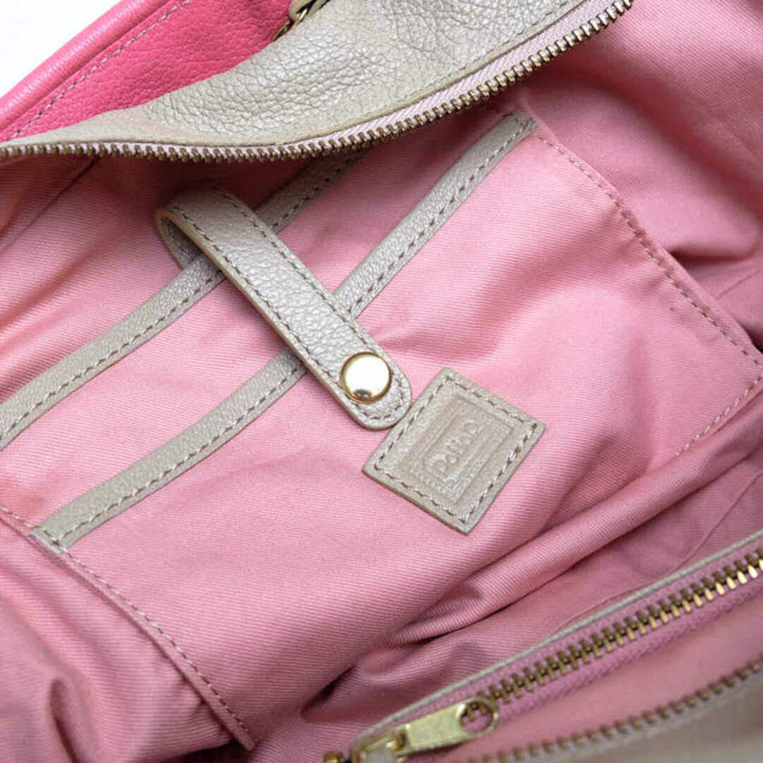 ポティオール／PotioR バッグ ハンドバッグ 鞄 トートバッグ レディース 女性 女性用レザー 革 本革 ピンク エナメルハンドル 2way ショルダーバッグ 7