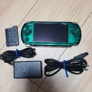 プレイステーションポータブル(PlayStation Portable)の【激レアカラー/動作問題済】PSP 3000 グリーン(携帯用ゲーム機本体)