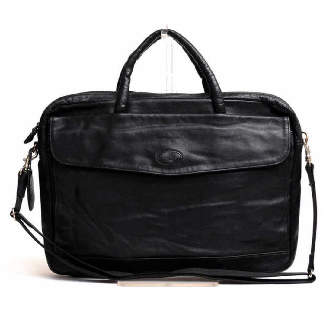 イビサ／IBIZA バッグ ブリーフケース ビジネスバッグ 鞄 ビジネス メンズ 男性 男性用レザー 革 本革 ブラック 黒  2WAY ショルダーストラップ付き