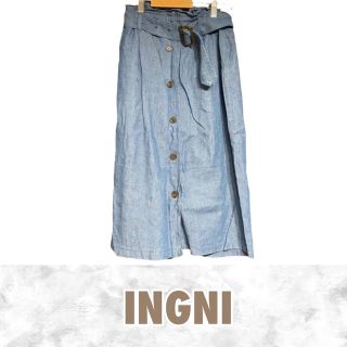 イング(INGNI)のINGNI ロングデニムスカート 【M】カジュアル 裏地あり ウエストゴム(ロングスカート)